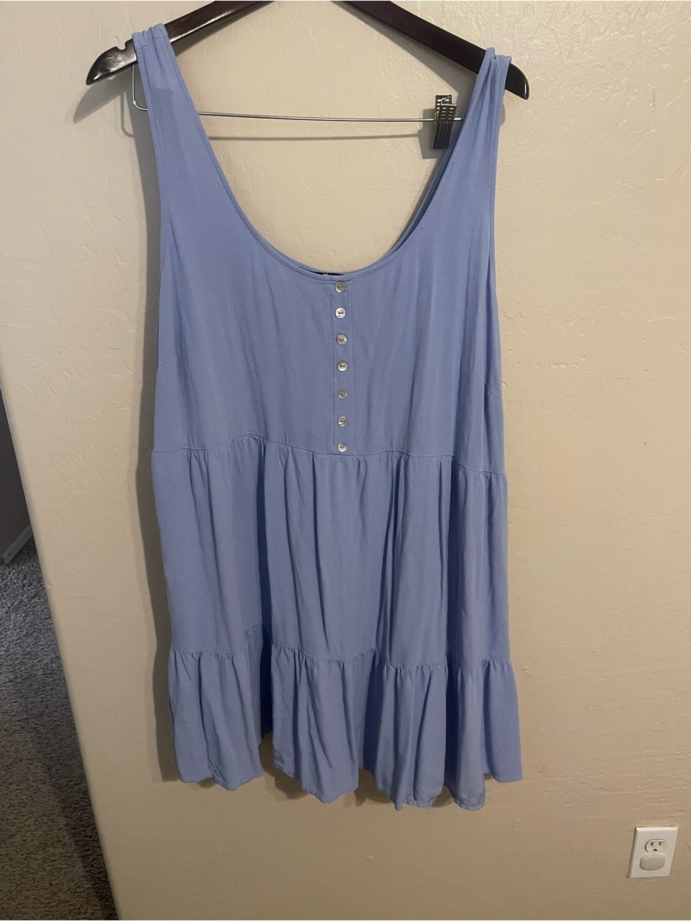 Forever 21 Light Blue Tiered Scoop Neck tank dress